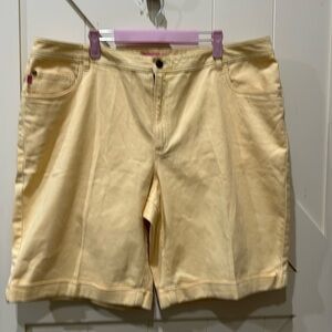 Woman Within yellow shorts. Lots of stretch.